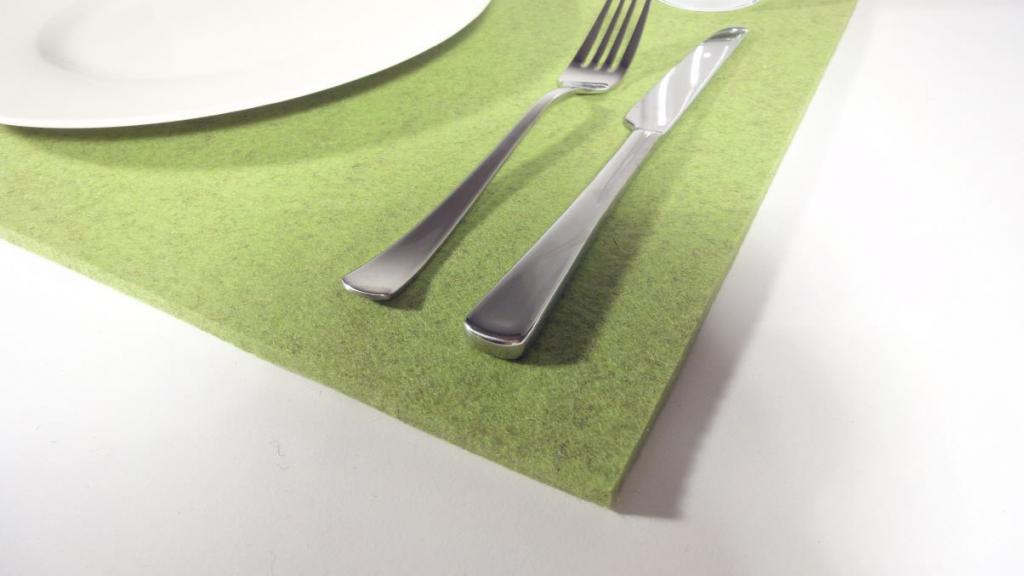 Filz Tischset eckig in Kiwi