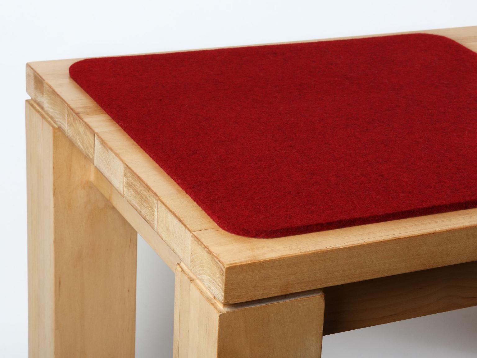 Filz Sitzauflage - Form: abgerundete Ecken