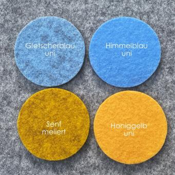 Gelbtöne und helle Blautöne