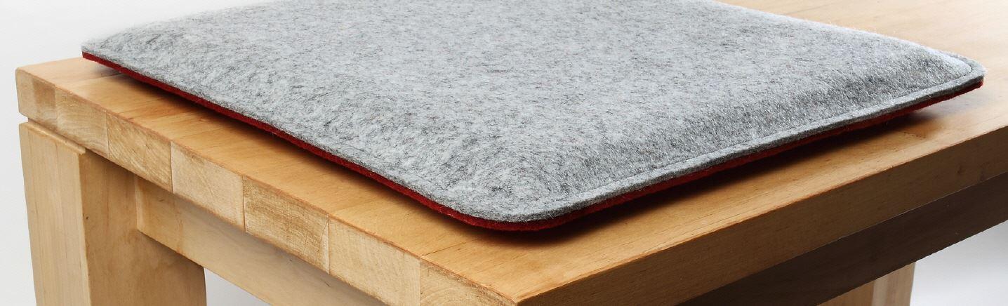 Filzkissen Sitzkissen aus Filz mit abgerundeten Ecken