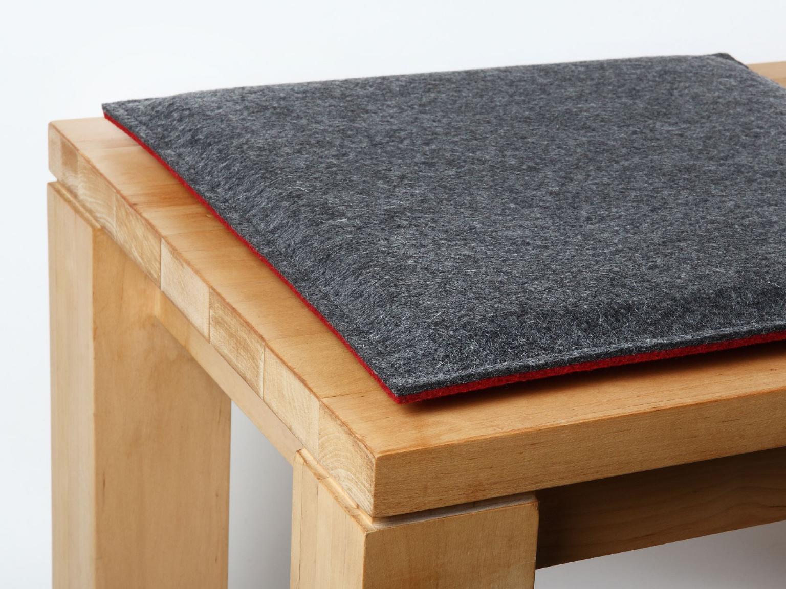 Filz Kissen Sitzkissen - Form eckig - Farbe Anthrazit