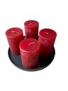 Adventskranz mit roten Rustic Kerzen und Teller - Rot (4)