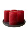 Adventskranz mit roten Rustic Kerzen und Teller - Rot (6)