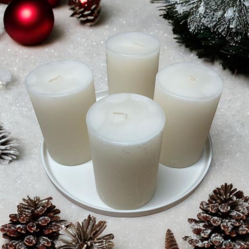 Kerzen - Farbe: Weiss - 4 Stück Rustic