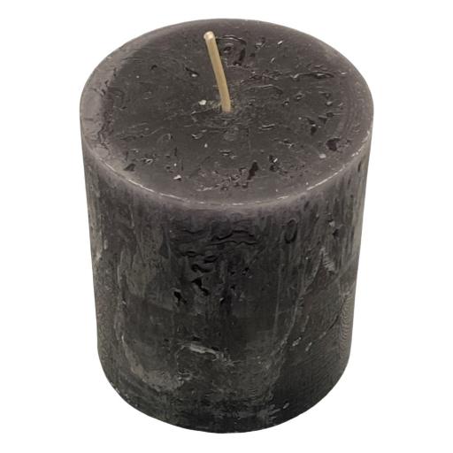 Kerze Rustic - Farbe anthrazit - Durchmesser 7 cm - Höhe 8 cm