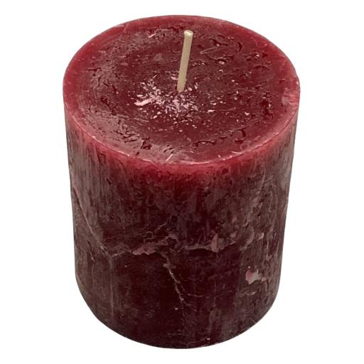 Kerze Rustic - Farbe dunkelrot - Durchmesser 7 cm - Höhe 8 cm