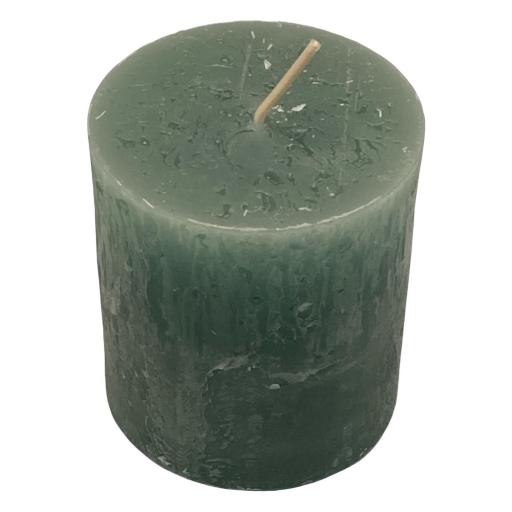 Kerze Rustic - Farbe grün - Durchmesser 7 cm - Höhe 8 cm