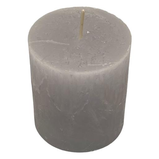Kerze Rustic - Farbe silber-grau - Durchmesser 7 cm - Höhe 8 cm