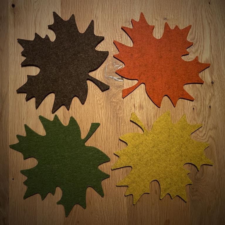 Filz Ahornblatt Untersetzer - Deko für den Herbst