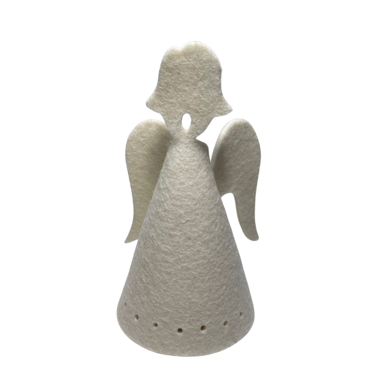 Filz Engel Weihnachten - Deko - Farbe_ Wollweiss - Ansicht vorn