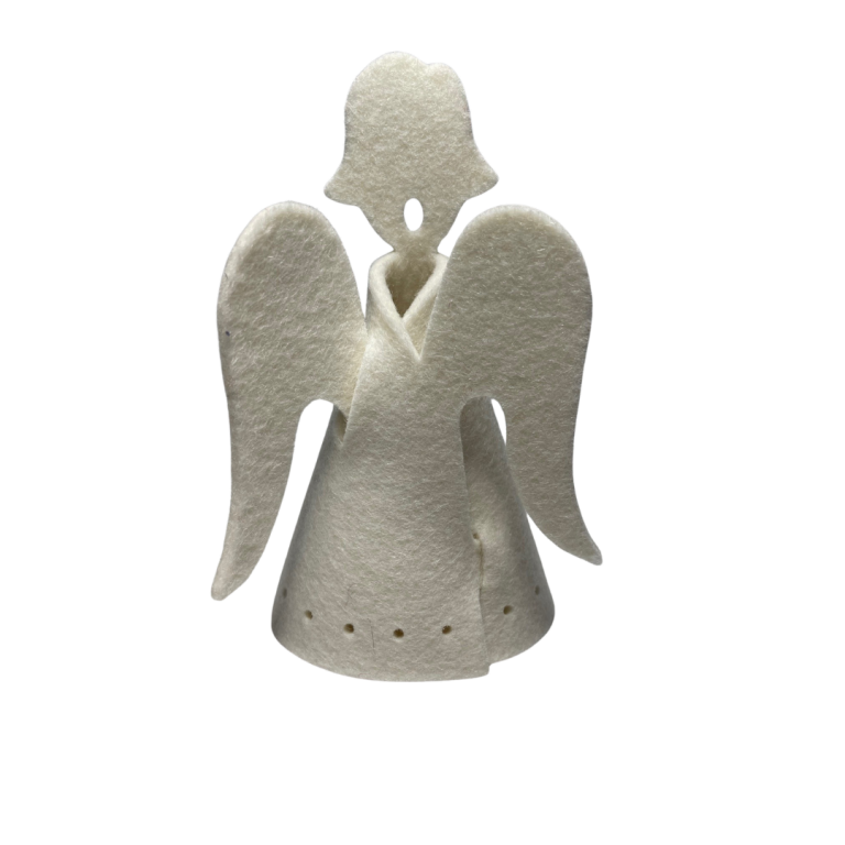 Filz Engel Weihnachten - Deko - Farbe_ Wollweiss - Ansicht hinten